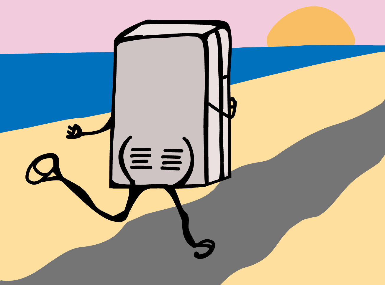 illustration of a running fridge, by Dani Ball